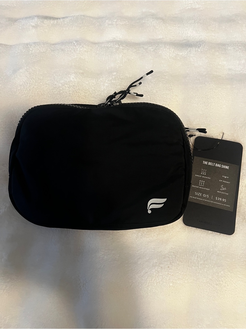 Fabletics Black Belt Bag Shine - Compact Hands-Free Pouch